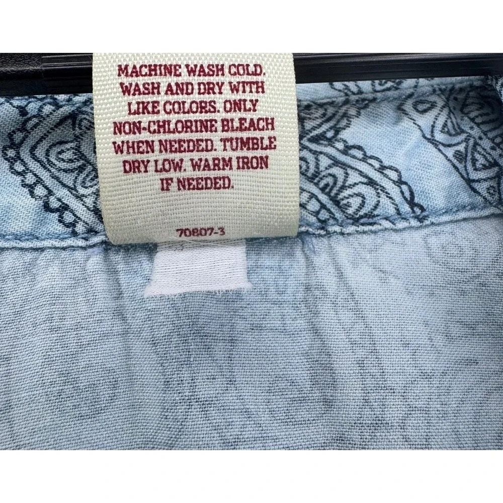 Arizona Jean Co Girls Blue Paisley Heart Cotton Shirt Dress Sz S 6/7 Sleeveless